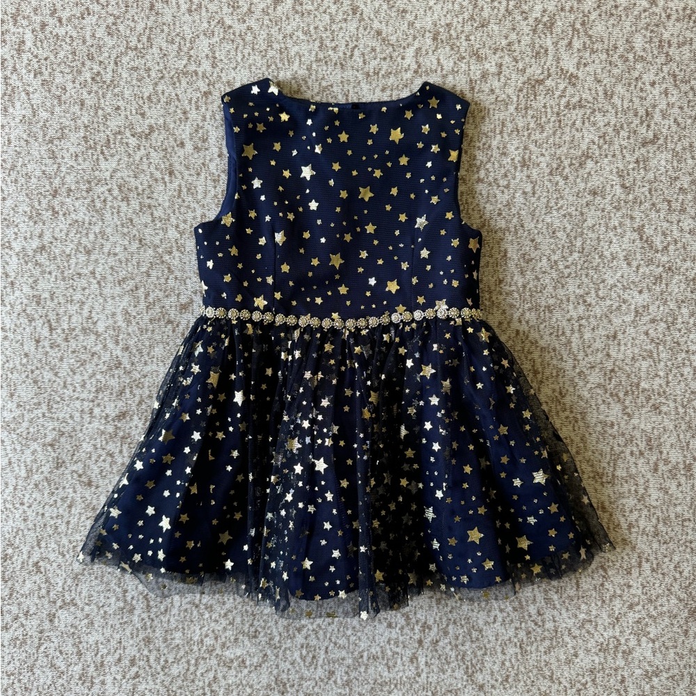 Pastourelle Baby Girl Navy Blue Star Tulle Dress